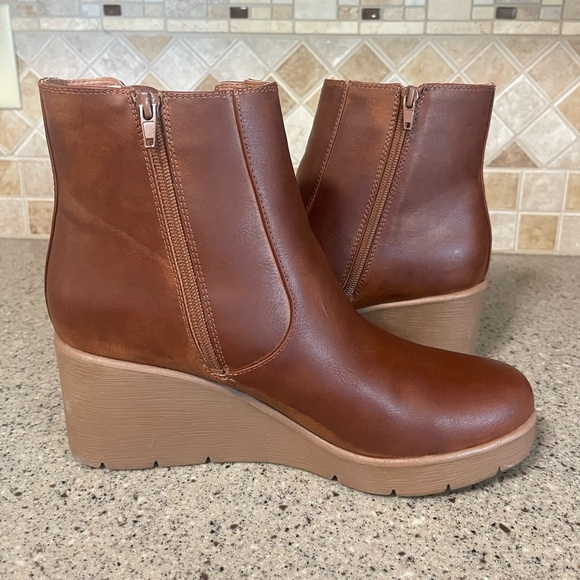 SOUL Naturalizer Apollo Women’s Toffee Brown Wedge Boots Size 10 - Picture 3 of 10